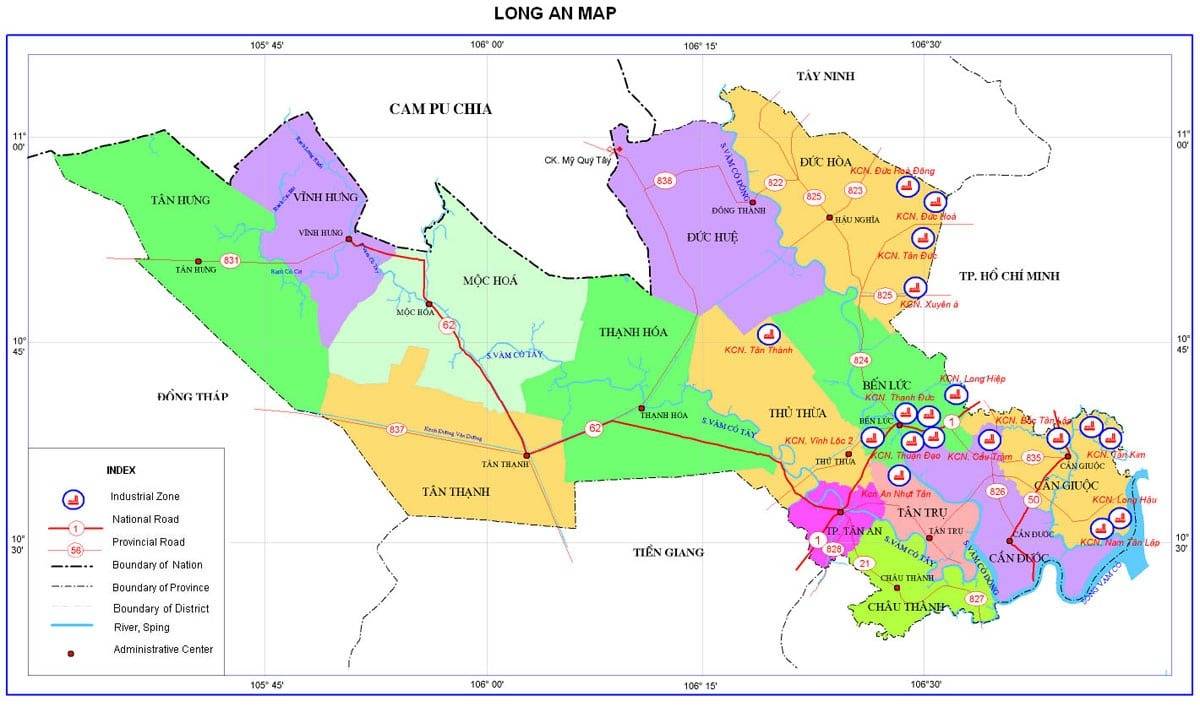 Bản đồ thu mua sắt phế liệu Long An